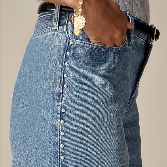 J. Crew studded lower rise wide leg Jean. Effie Jane wash. Size 28 - Picture 3 of 8